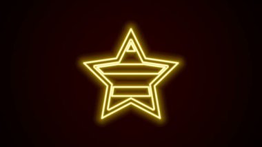 Parlayan neon hattı ABD Bağımsızlık Günü simgesi siyah arkaplanda izole edildi. 4 Temmuz. Amerika Birleşik Devletleri ülkesi. 4K Video hareketli grafik canlandırması