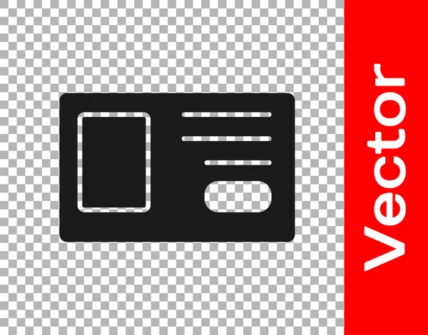 Черный Значок Идентификации Изолирован Прозрачном Фоне Использован Презентации Идентификации Компании — стоковый вектор