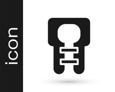 Siyah Hayat ceketi simgesi beyaz arkaplanda izole edilmiş. Can yeleği ikonu. Olağanüstü bir spor. Spor malzemeleri. Vektör.