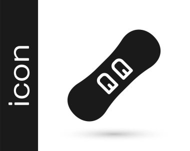 Siyah Snowboard simgesi beyaz arkaplanda izole edildi. Snowboard tahtası ikonu. Olağanüstü bir spor. Spor malzemeleri. Vektör.