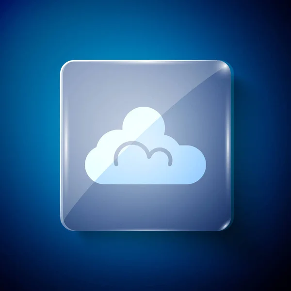 Icono Meteorológico Nube Blanca Aislado Sobre Fondo Azul Paneles Cuadrados — Archivo Imágenes Vectoriales