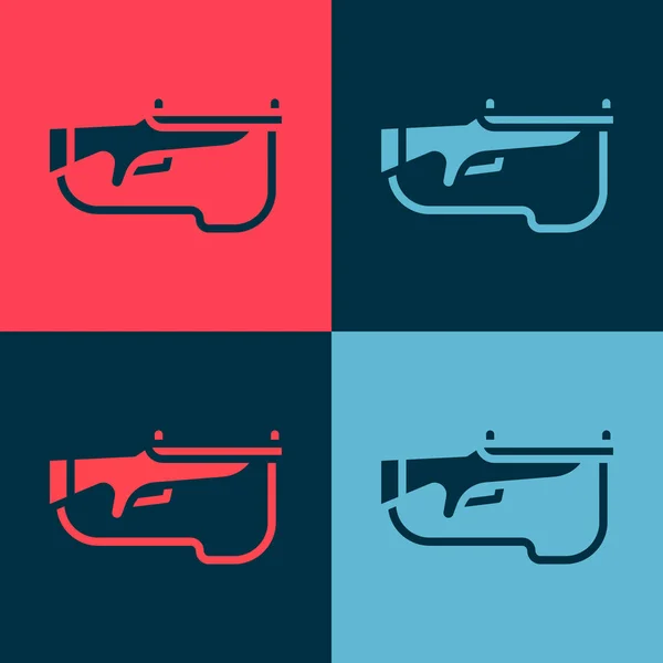 Иконка Винтовки Поп Арт Biathlon Выделена Цветном Фоне Лыжный Пистолет — стоковый вектор