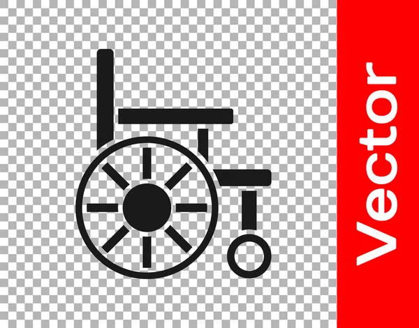 Black Wheelchair Disabled Person Icon Isolated Transparent Background Vector — Stock Vector