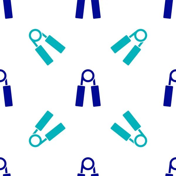 Blue Sport expander icon isolated seamless pattern on white background. Sport equipment. Vector. — Stock Illustration Blue Sport Expander Icon Isolated Seamless Pattern White Background Sport Vector Graphics