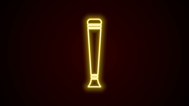 Glowing neon line Police rubber baton icon isolated on black background. Rubber truncheon. Police Bat. Police equipment. 4K Video motion graphic animation — Stock Video