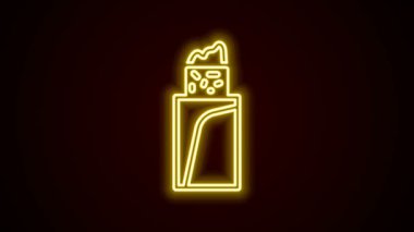 Parlayan neon hattı Burrito simgesi siyah arkaplanda izole edildi. Geleneksel Meksika fast food 'u. 4K Video hareketli grafik canlandırması