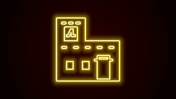 Glowing neon line Traditional Mexican house icon isolated on black background. 4K Video motion graphic animation — Stock Video