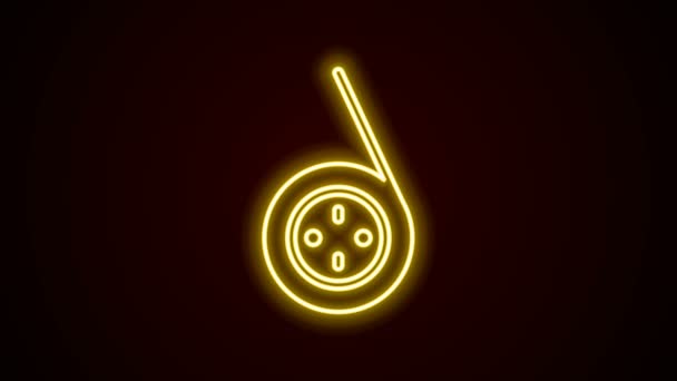 Icona lucentezza neon linea Yoyo giocattolo isolato su sfondo nero. Animazione grafica 4K Video motion — Video Stock