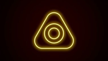 Parlayan neon çizgisi tebeşir ikonu dikme simgesi siyah arkaplanda izole edildi. 4K Video hareketli grafik canlandırması