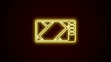 Siyah arkaplanda izole edilmiş harita simgesiyle parlayan neon hattı GPS cihazı. 4K Video hareketli grafik canlandırması