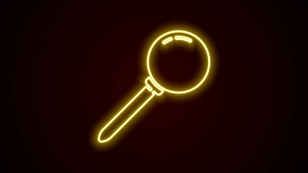 Glowing neon line Push pin icon isolated on black background. Thumbtacks sign. 4K Video motion graphic animation — Stock Video