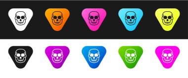 Gitar seçimi simgesini siyah ve beyaz arkaplanda izole et. Müzik aleti. Vektör.