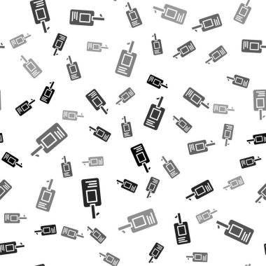 Siyah tanımlama rozeti simgesi beyaz arka planda izole edilmiş kusursuz desen. Sunum için, şirketin kimliği için, reklam için kullanılabilir. Vektör.