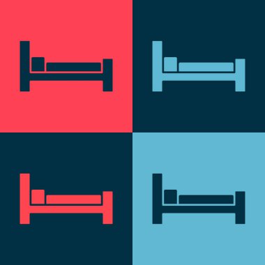 Pop Art Bed simgesi renk arkaplanda izole edildi. Vektör.