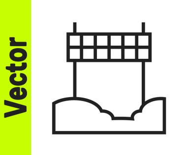 Bitiş çizgisi simgesindeki siyah şerit beyaz arkaplanda izole edildi. Bitiş çizgisinin sembolü. Spor sembolü ya da iş konsepti. Vektör.