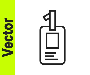 Beyaz arkaplanda siyah çizgi tanımlama simgesi izole edildi. Sunum için, şirketin kimliği için, reklam için kullanılabilir. Vektör.