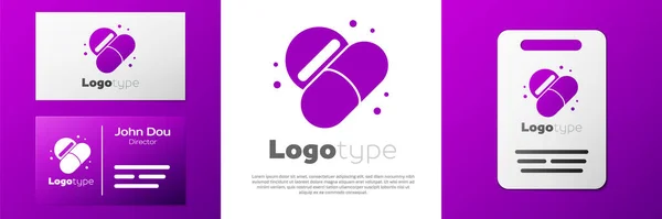 Logotyp Tabletka Medyczna Lub Ikona Tabletki Izolowane Białym Tle Tabletka — Wektor stockowy