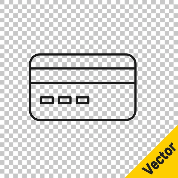 Svart Linje Kredittkortikon Isolert Gjennomsiktig Bakgrunn Nettbetaling Kontantuttak Økonomiske Operasjoner – stockvektor