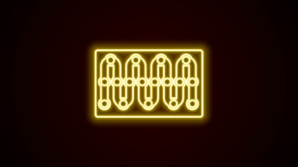 Zářící neon line Desková hra ikona izolované na černém pozadí. Grafická animace pohybu videa 4K