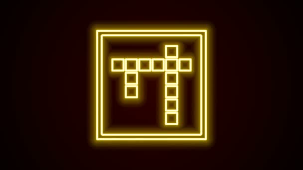 Glödande neon line Bingo ikon isolerad på svart bakgrund. Lotteri biljetter till amerikanska bingospel. 4K Video motion grafisk animation — Stockvideo
