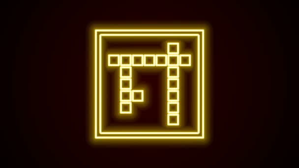 Glödande neon line Bingo ikon isolerad på svart bakgrund. Lotteri biljetter till amerikanska bingospel. 4K Video motion grafisk animation — Stockvideo
