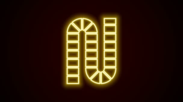 Zářící neon line Desková hra ikona izolované na černém pozadí. Grafická animace pohybu videa 4K