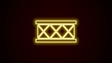 Parlayan neon hattı Drum simgesi siyah arkaplanda izole edildi. Müzik işareti. Müzik aleti sembolü. 4K Video hareketli grafik canlandırması