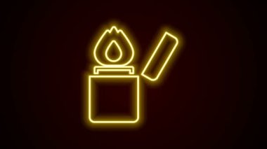 Parlayan neon hattı Aydınlık simgesi siyah arkaplanda izole edildi. 4K Video hareketli grafik canlandırması