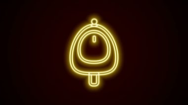 Parlayan neon hattı tuvalet sidiği ya da sidik ikonu siyah arka planda izole edilmiş. Erkekler tuvaletinde çiş. Tuvalet, tuvalet, tuvalet. 4K Video hareketli grafik canlandırması
