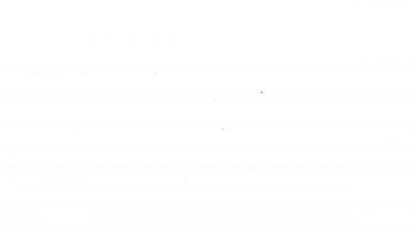 Siyah çizgi protez el simgesi beyaz arkaplanda izole edildi. Biyonik kolun gelecekteki konsepti, robot mekanik el. 4K Video hareketli grafik canlandırması