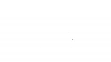 Siyah çizgi biyo-sosyal kutu simgesi beyaz arkaplanda izole edildi. 4K Video hareketli grafik canlandırması