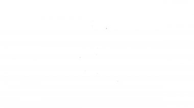 Siyah çizgi cam tüp deney tüpü beyaz arka planda izole edilmiş ateş ısıtıcı deney ikonu üzerinde. Laboratuvar ekipmanları. 4K Video hareketli grafik canlandırması