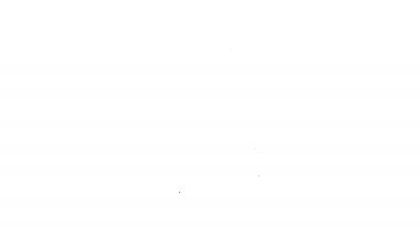 Siyah çizgi test tüpü ve beyaz arka planda izole edilmiş matara simgesi. Kimyasal laboratuvar testi. Laboratuvar camları. 4K Video hareketli grafik canlandırması