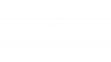 Siyah çizgi deneysel böcek simgesi beyaz arkaplanda izole edildi. 4K Video hareketli grafik canlandırması