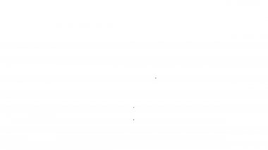 Beyaz zemin üzerinde izole edilmiş bakteri simgesi olan siyah çizgi Petri kabı. 4K Video hareketli grafik canlandırması