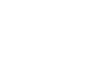 Siyah çizgi, beyaz zemin üzerinde genetik olarak değiştirilmiş elma simgesi izole edilmiş. GDO meyvesi. Elmaya şırınga enjekte ediliyor. 4K Video hareketli grafik canlandırması