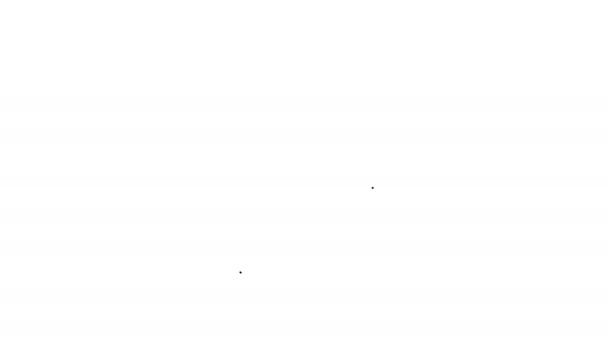 Fekete vonal Cell ikon elszigetelt fehér háttérrel. 4K Videó mozgás grafikus animáció — Stock videók