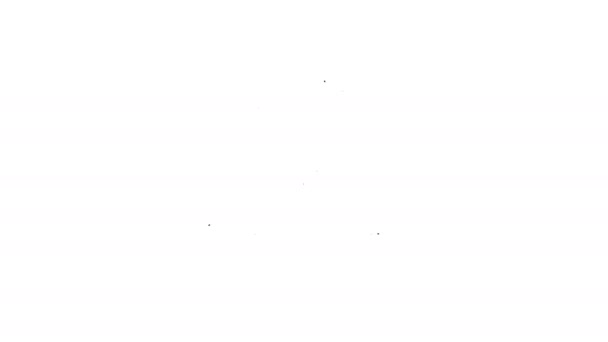 Linha preta ícone Átomo isolado no fundo branco. Símbolo da ciência, educação, física nuclear, pesquisa científica. Animação gráfica em movimento de vídeo 4K — Vídeo de Stock