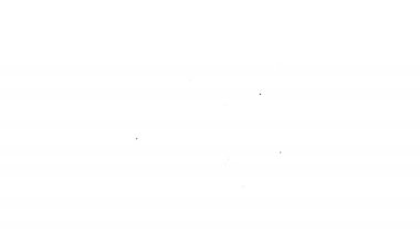 Laptop simgesindeki siyah çizgi genetik mühendisliği modifikasyonu beyaz arka planda izole edildi. DNA analizi, genetik testler, klonlama. 4K Video hareketli grafik canlandırması