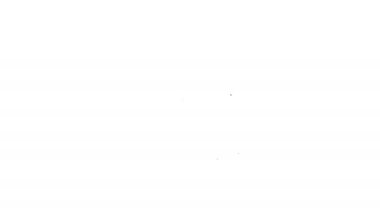 Siyah çizgi güvenlik kamerası simgesi beyaz arkaplanda izole edildi. 4K Video hareketli grafik canlandırması