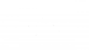 Beyaz arkaplanda siyah çizgi elektrikli demir ikonu izole edildi. Buhar ütüsü. 4K Video hareketli grafik canlandırması