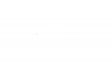 Siyah çizgi Akıllı TV simgesi beyaz arkaplanda izole edildi. Televizyon tabelası. 4K Video hareketli grafik canlandırması