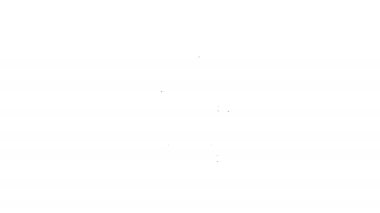 Siyah çizgi tuvalet klozeti ikonu beyaz arka planda izole edilmiş. 4K Video hareketli grafik canlandırması