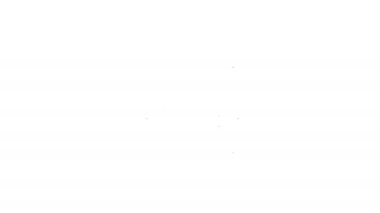 Siyah renkli Armchair simgesi beyaz arkaplanda izole edildi. 4K Video hareketli grafik canlandırması