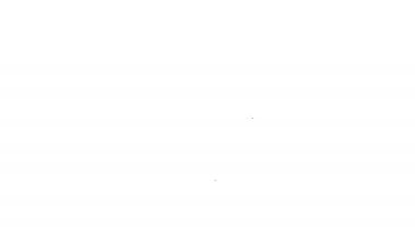 Askı simgesinde siyah çizgi havlusu beyaz arkaplanda izole edildi. Banyo havlusu ikonu. 4K Video hareketli grafik canlandırması