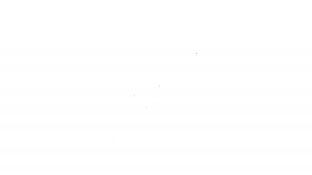 Linha preta Microorganismos sob ícone de lupa isolados sobre fundo branco. Bactérias e germes, cancro das células, micróbios, vírus, fungos. Animação gráfica em movimento de vídeo 4K — Vídeo de Stock