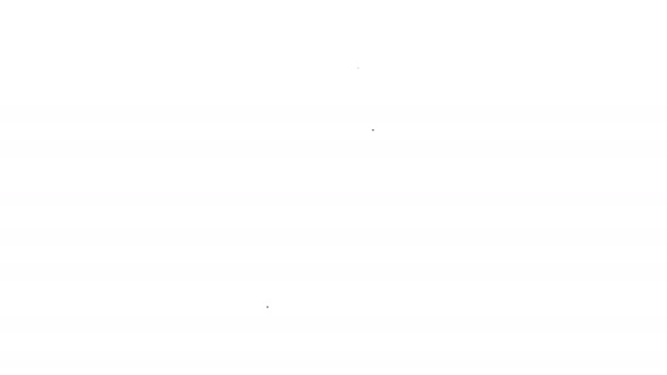 Černá čára Župan ikona izolované na bílém pozadí. Grafická animace pohybu videa 4K — Stock video