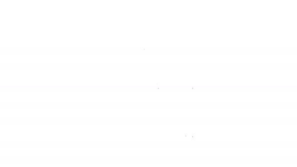 Svart linje Hanger garderob ikon isolerad på vit bakgrund. Klädkammarikonen. Kläder service symbol. Tecknet på hängaren. 4K Video motion grafisk animation — Stockvideo