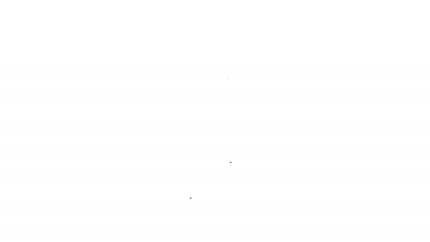 Svart linje Fjärrkontroll ikon isolerad på vit bakgrund. 4K Video motion grafisk animation — Stockvideo