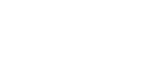 Linha preta ícone chave de bloqueio da porta do hotel isolado no fundo branco. Animação gráfica em movimento de vídeo 4K — Vídeo de Stock